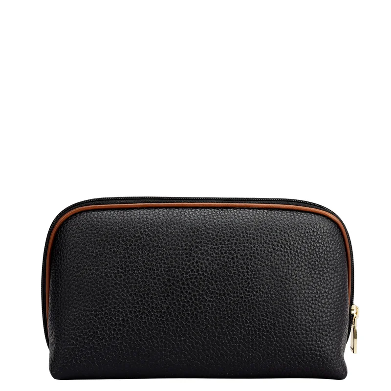 Da Milano Black Wax Leather Multi Pouch - Black  | Best Price UAE